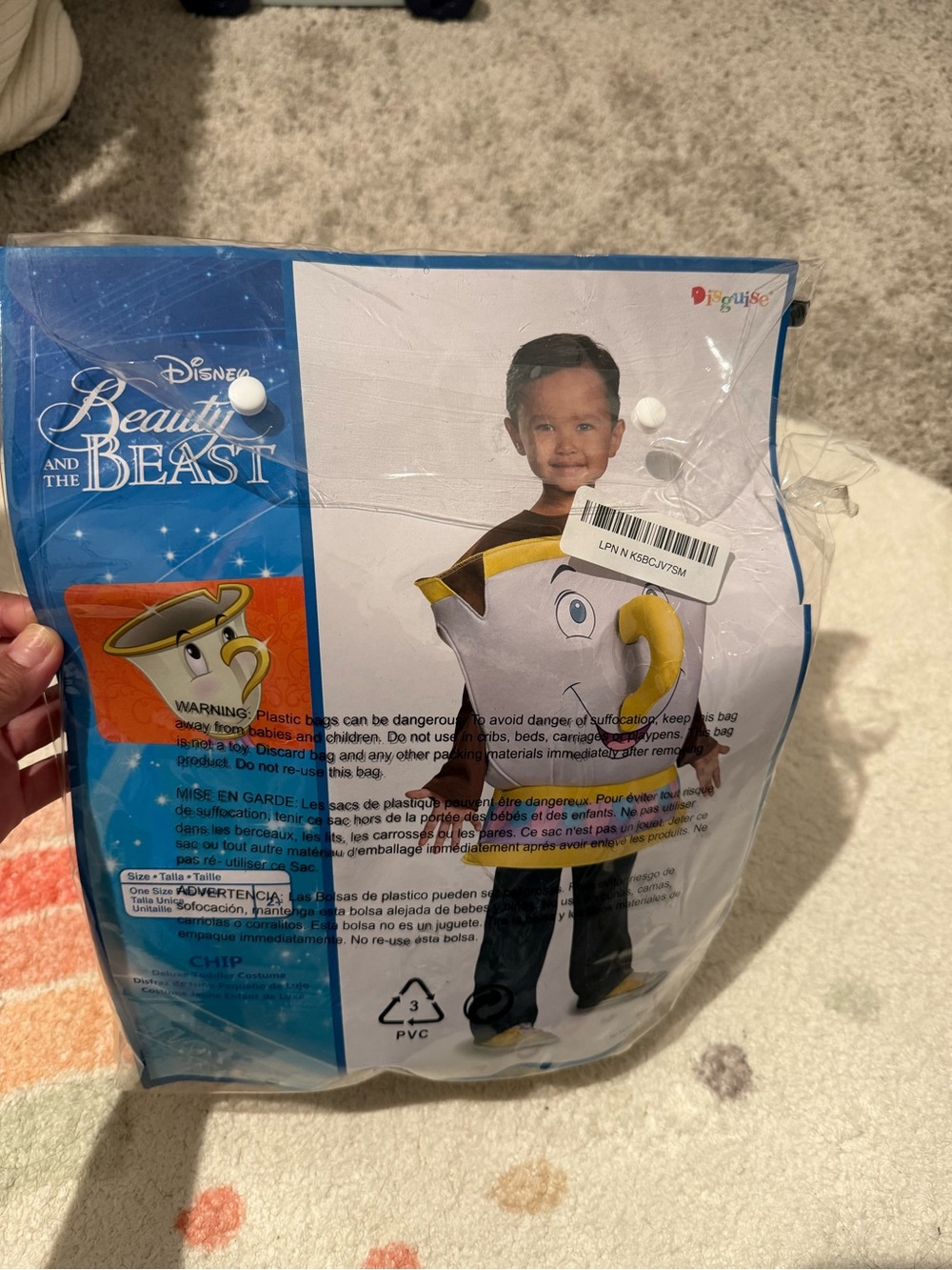 Disney Chip Teacup Costume in White, Yellow and Brown - Picture 3 of 3